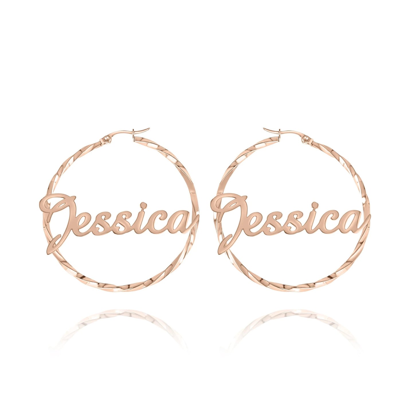Boucles d’Oreilles Créoles Personnalisées avec Nom – Design Torsadé