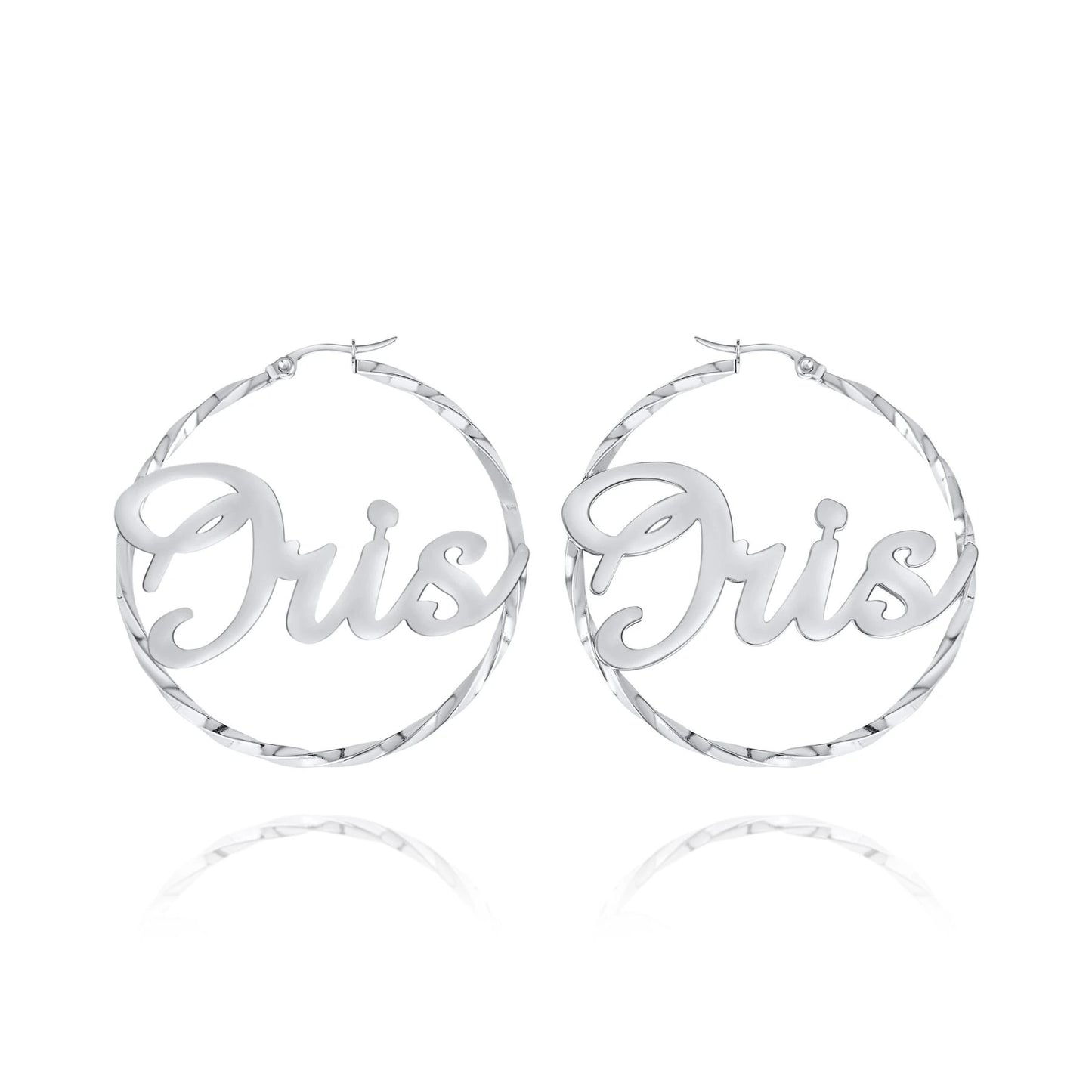 Boucles d’Oreilles Créoles Personnalisées avec Nom – Design Torsadé