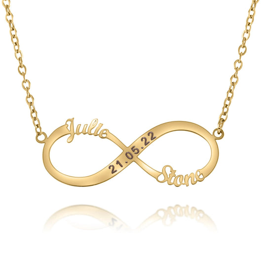 Collar Infinito con 3 Inscripciones Personalizado