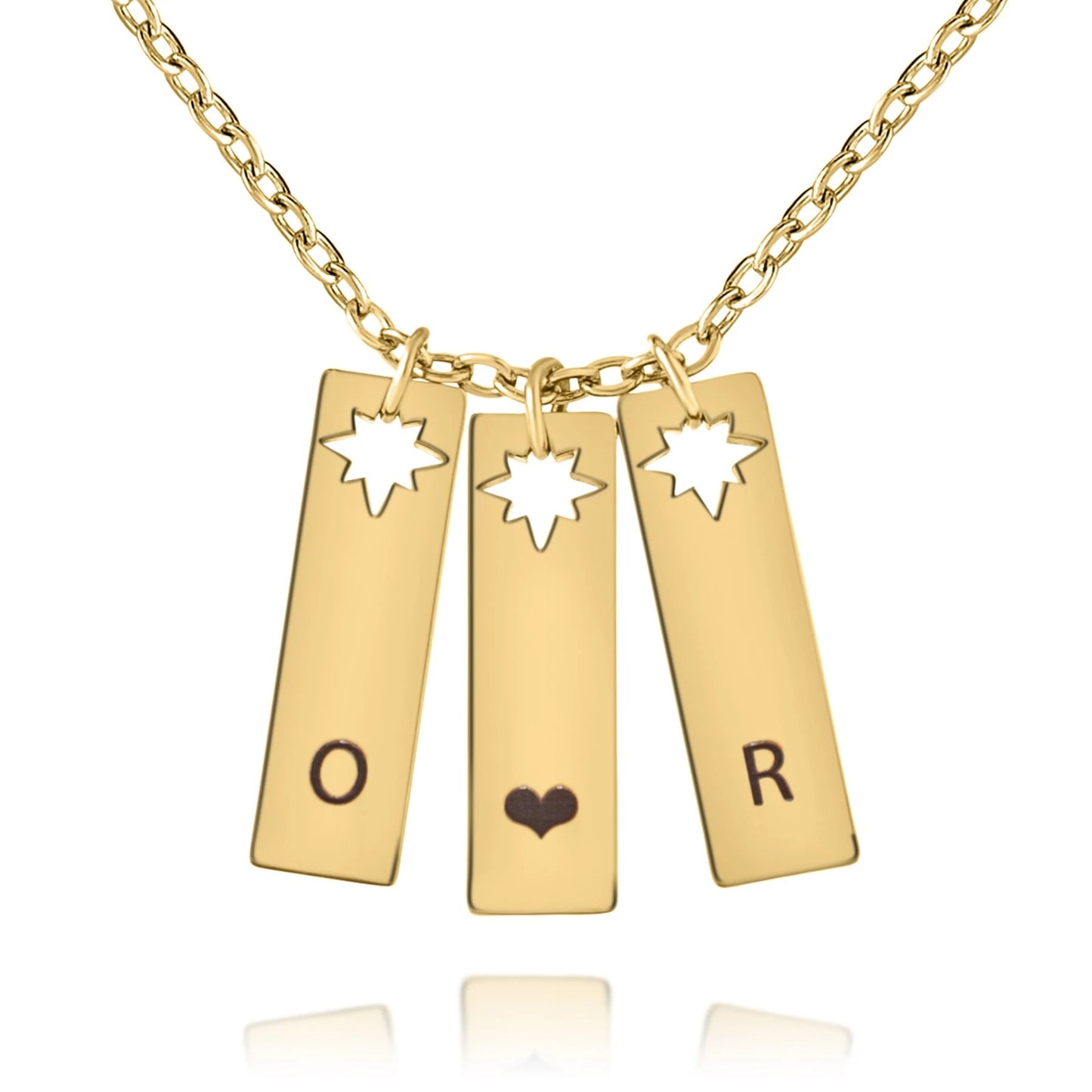 Collier Pendentif Initiale avec Trou Étoile