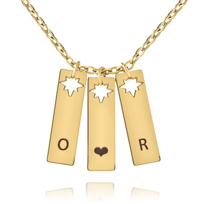 Collier Pendentif Initiale avec Trou Étoile