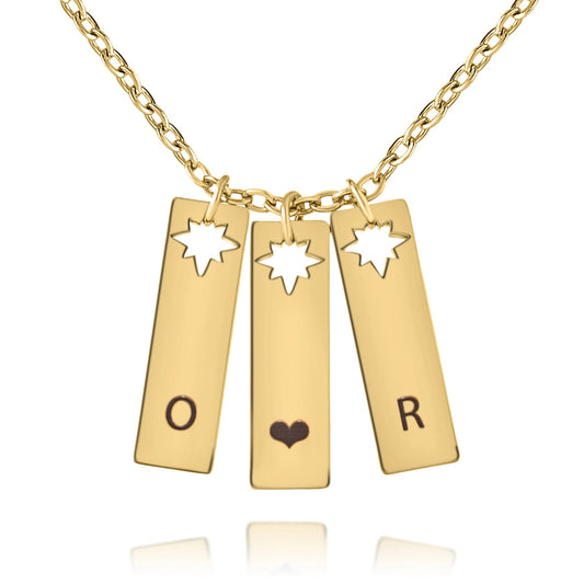 Collar con Inicial y Estrella Recortada Personalizado