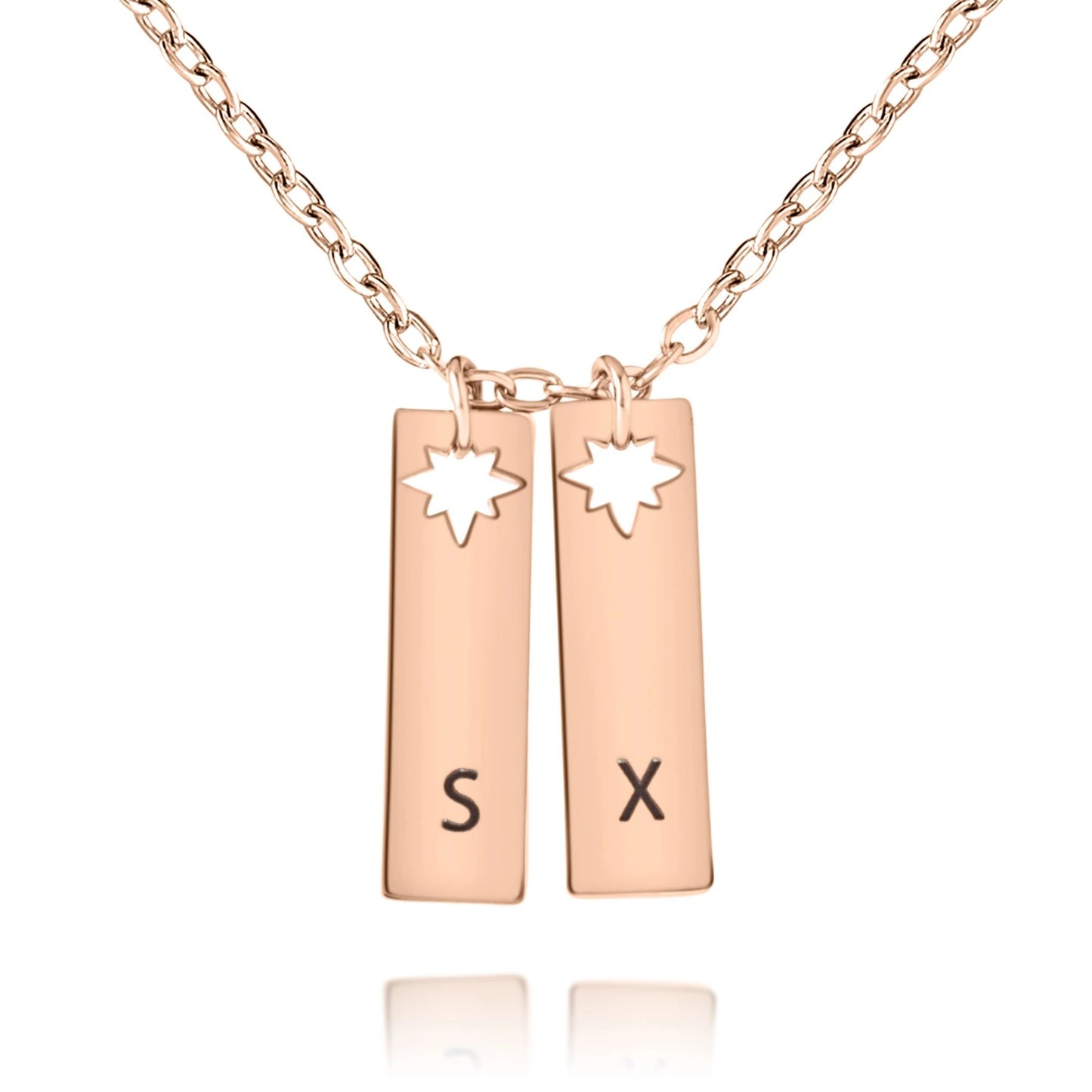 Collier Pendentif Initiale avec Trou Étoile