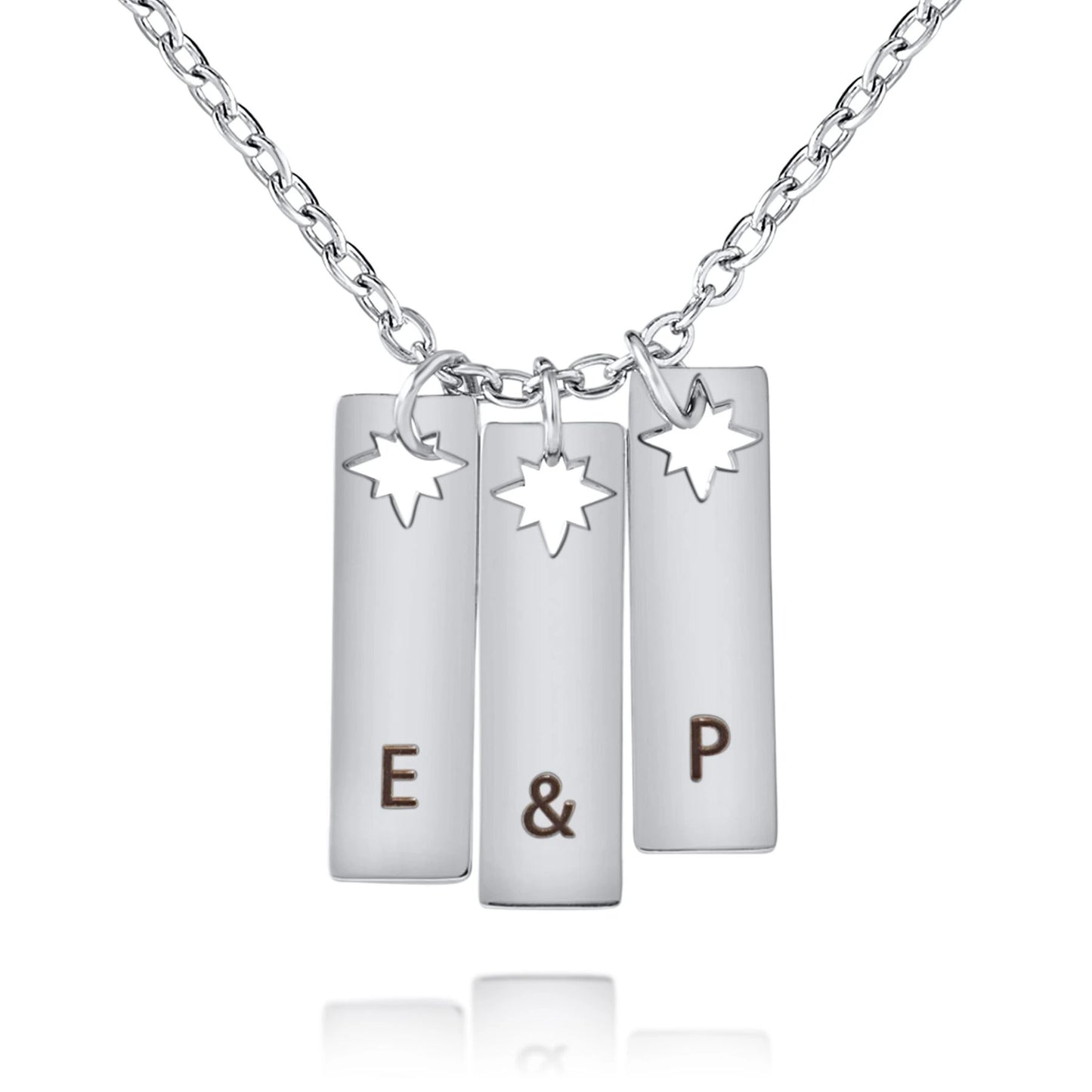 Collier Pendentif Initiale avec Trou Étoile