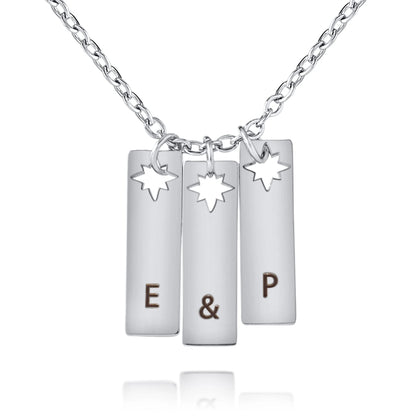 Collier Pendentif Initiale avec Trou Étoile